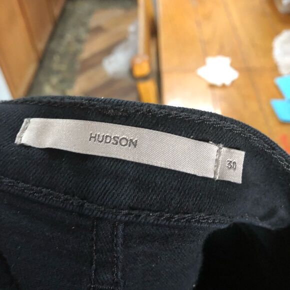 HUDSON Jeans High Rise Straight Ankle Cut Off Barbra Black Size 30 - Picture 11 of 14